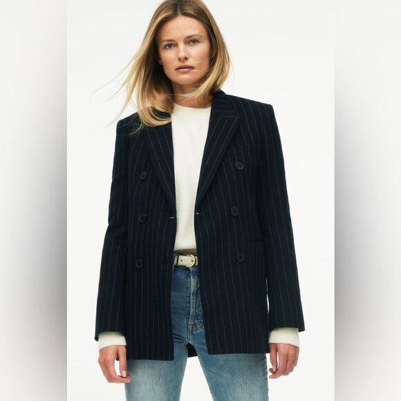 Zara Limited Edition Wool Blend Striped Blazer New - Picture 5 of 9